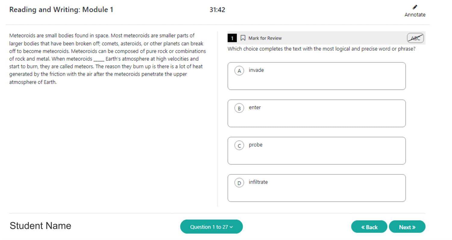 Online Practice Tests for the Digital SAT