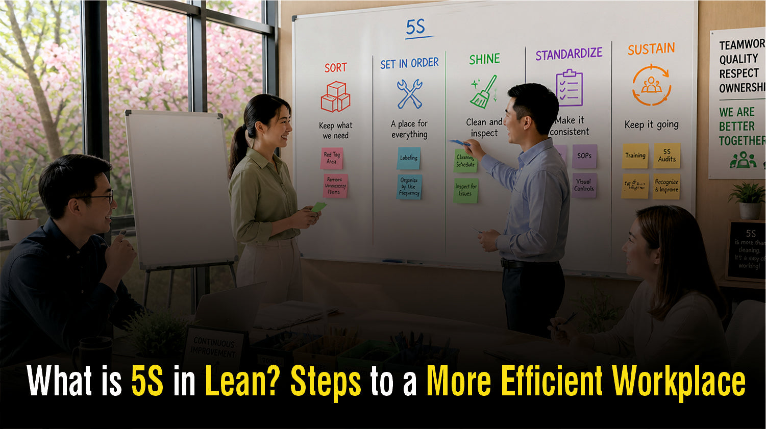 The five steps of 5S in Lean Management for an organized and efficient workplace 