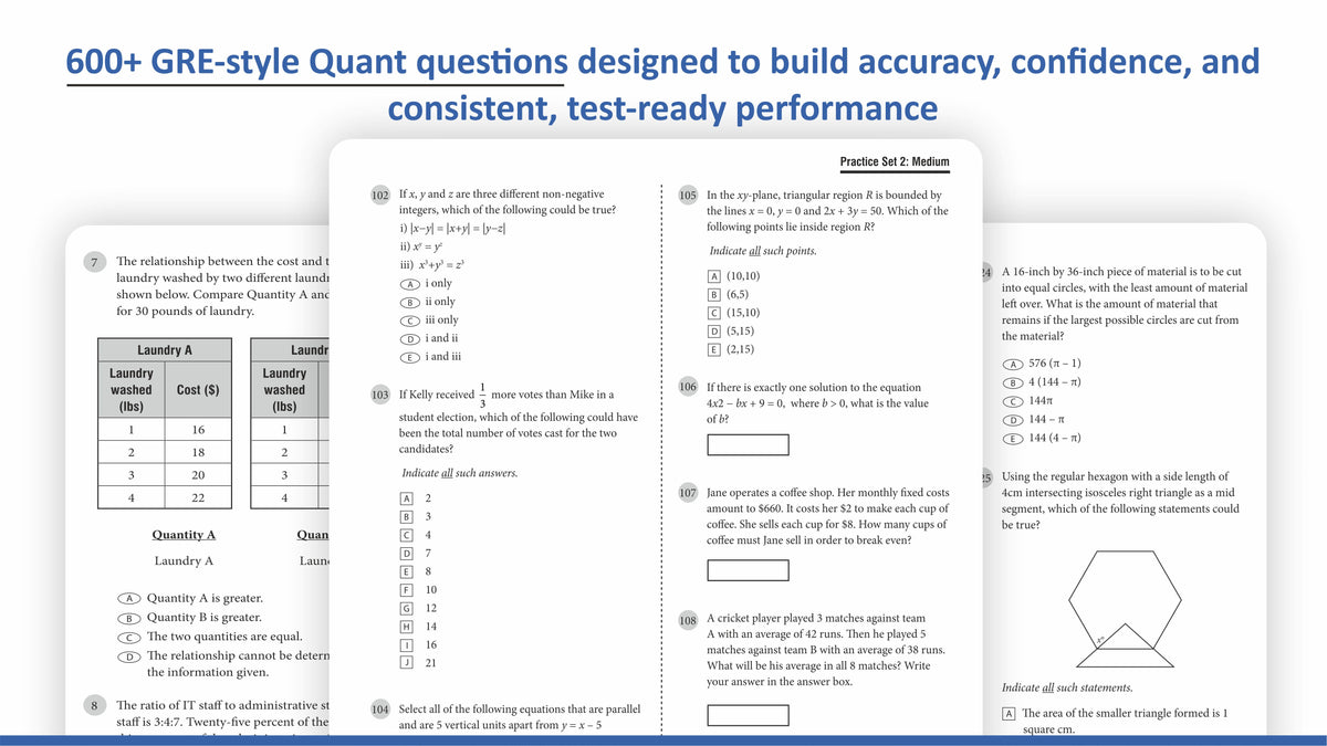 GRE Complete Prep Set 2026: Practice Tests, Verbal & Quantitative Practice Questions, 1700+ Questions, Full-Length Tests, Timed Practice & Detailed Explanations – Set of 3 Books