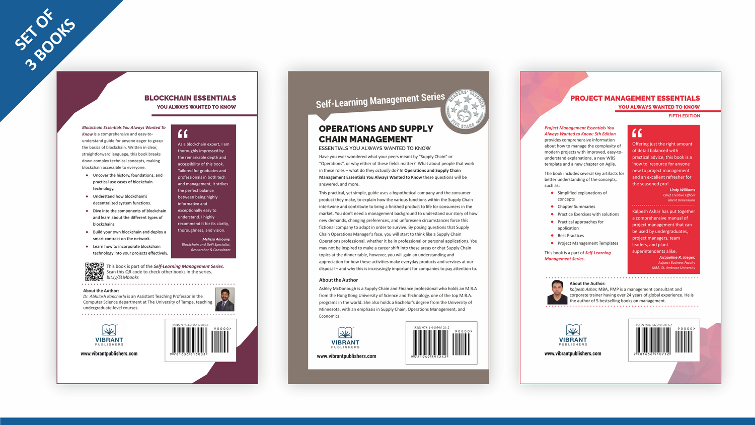 Supply Chain, Project Management, and Blockchain Essentials - A Supply Chain Professional's Kit for Success (Set of 3 Books)