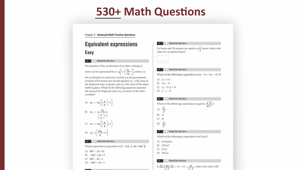 Digital SAT Math Practice Questions 2026 - 2027