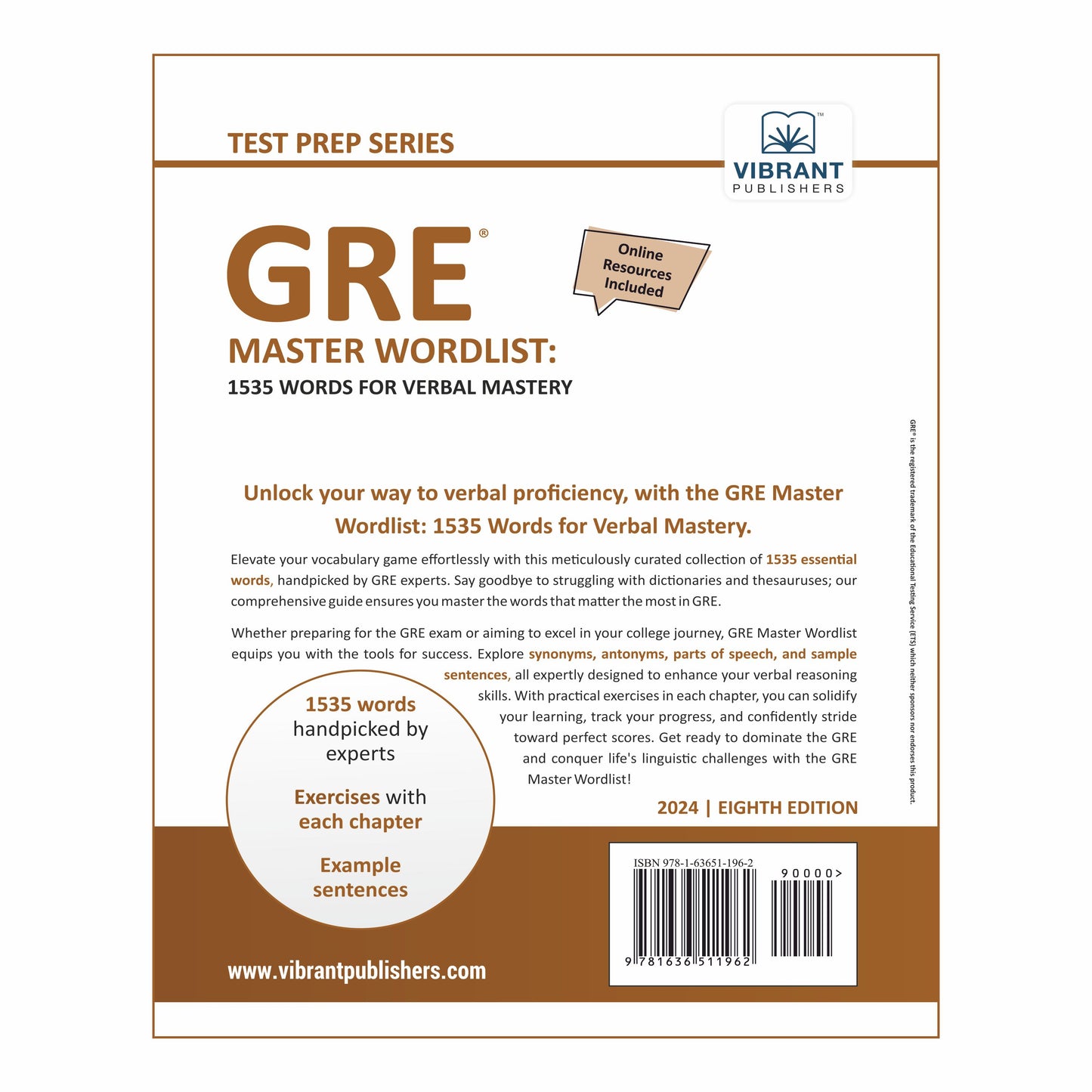 GRE Master Wordlist: 1535 Words for Verbal Mastery (2024 Edition)
