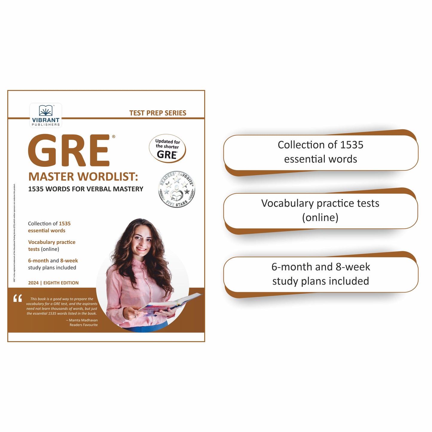 GRE SELF STUDY - 6 Practice Tests + Analytical Writing: Book 1 + Master Wordlist: 1535 Words + Quantitative Reasoning + Reading Comprehension + Text Completion + Complete List - Test Prep Series