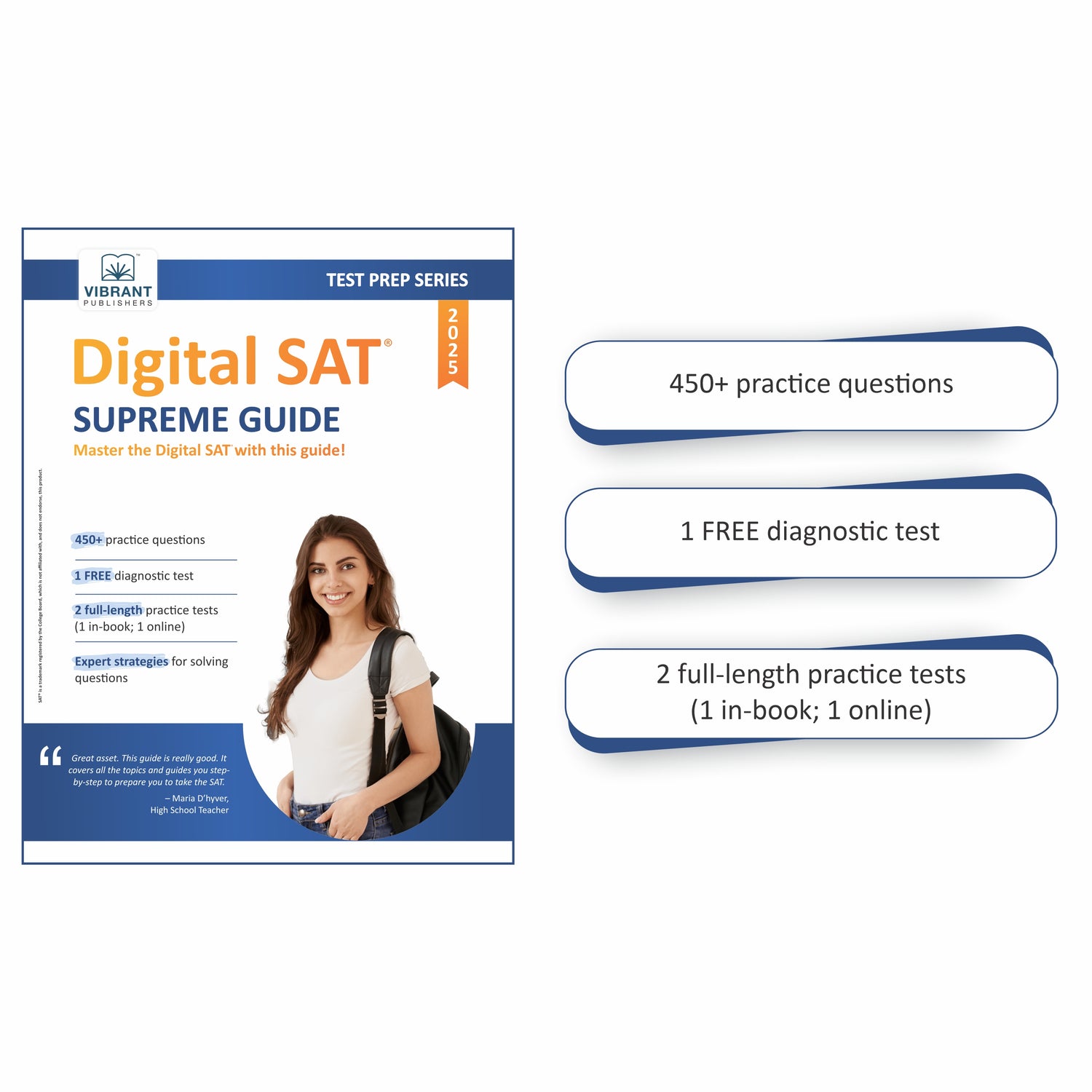 Digital SAT Prep Combo 2025–2026: 1100+ Practice Questions, Expert Strategies & Full-Length Tests for Reading, Writing & Math