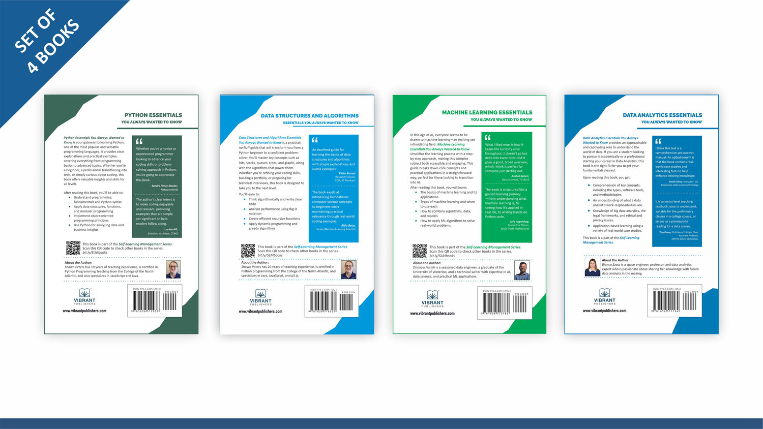 Data Structures and Algorithms, Python, Data Analytics, and Machine Learning Essentials You Always Wanted to Know: Beginner-Friendly Guides With Real-World Examples and Case Studies – Set of 4 Books