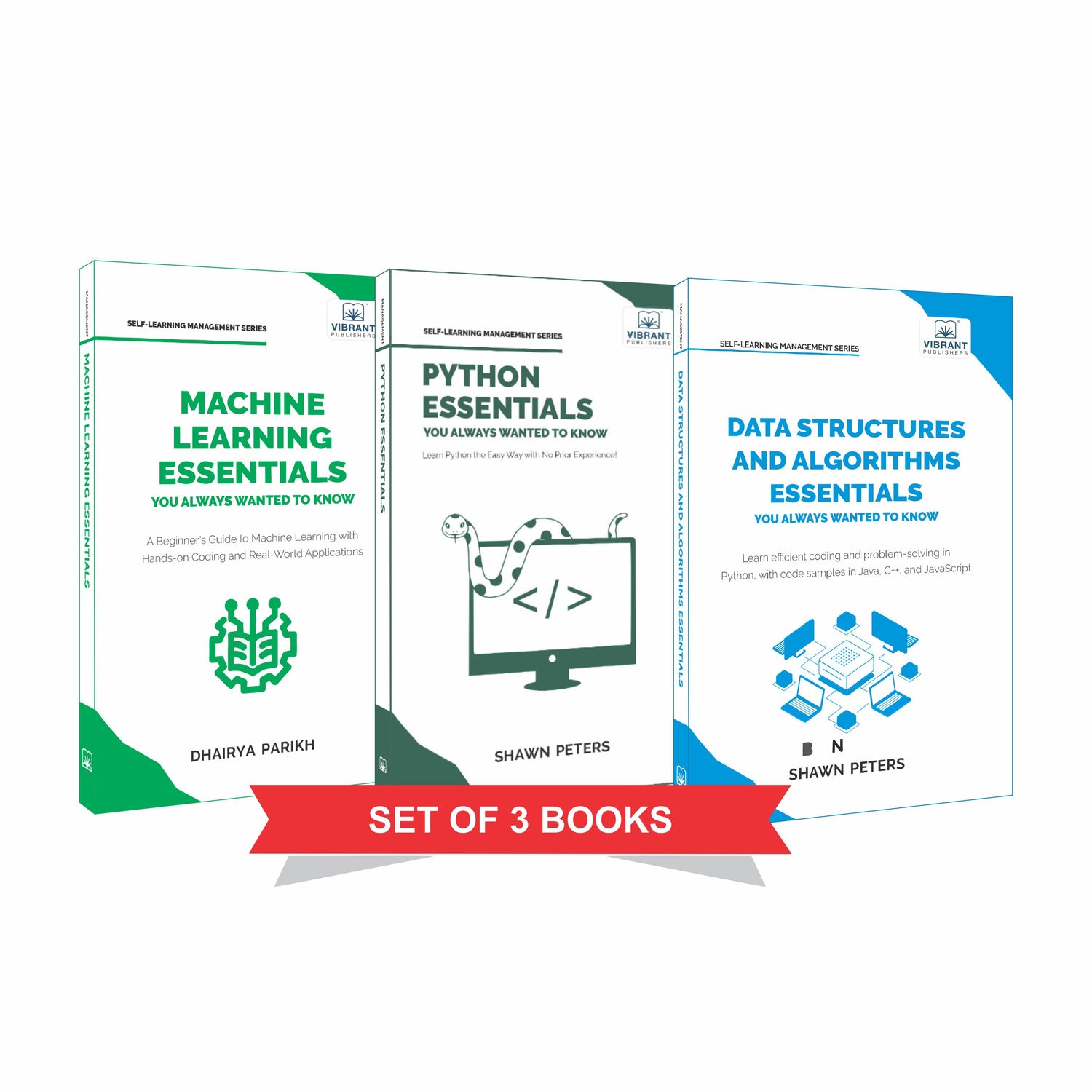 Data Structures and Algorithms, Python Programming & Machine Learning Essentials: Beginner to Advanced Bundle with Applied Learning and Real-World Applications — Set of 3 Books