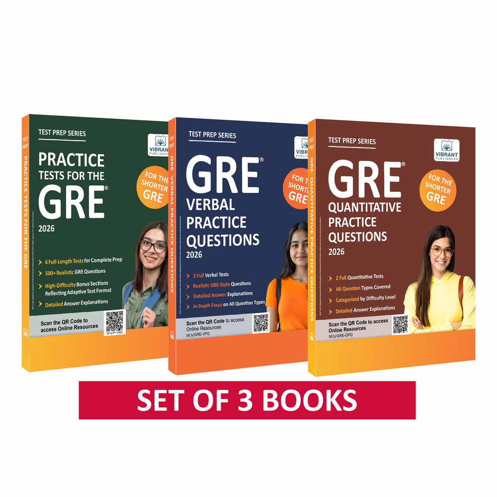 GRE Complete Prep Set 2026: Practice Tests, Verbal & Quantitative Practice Questions, 1700+ Questions, Full-Length Tests, Timed Practice & Detailed Explanations – Set of 3 Books