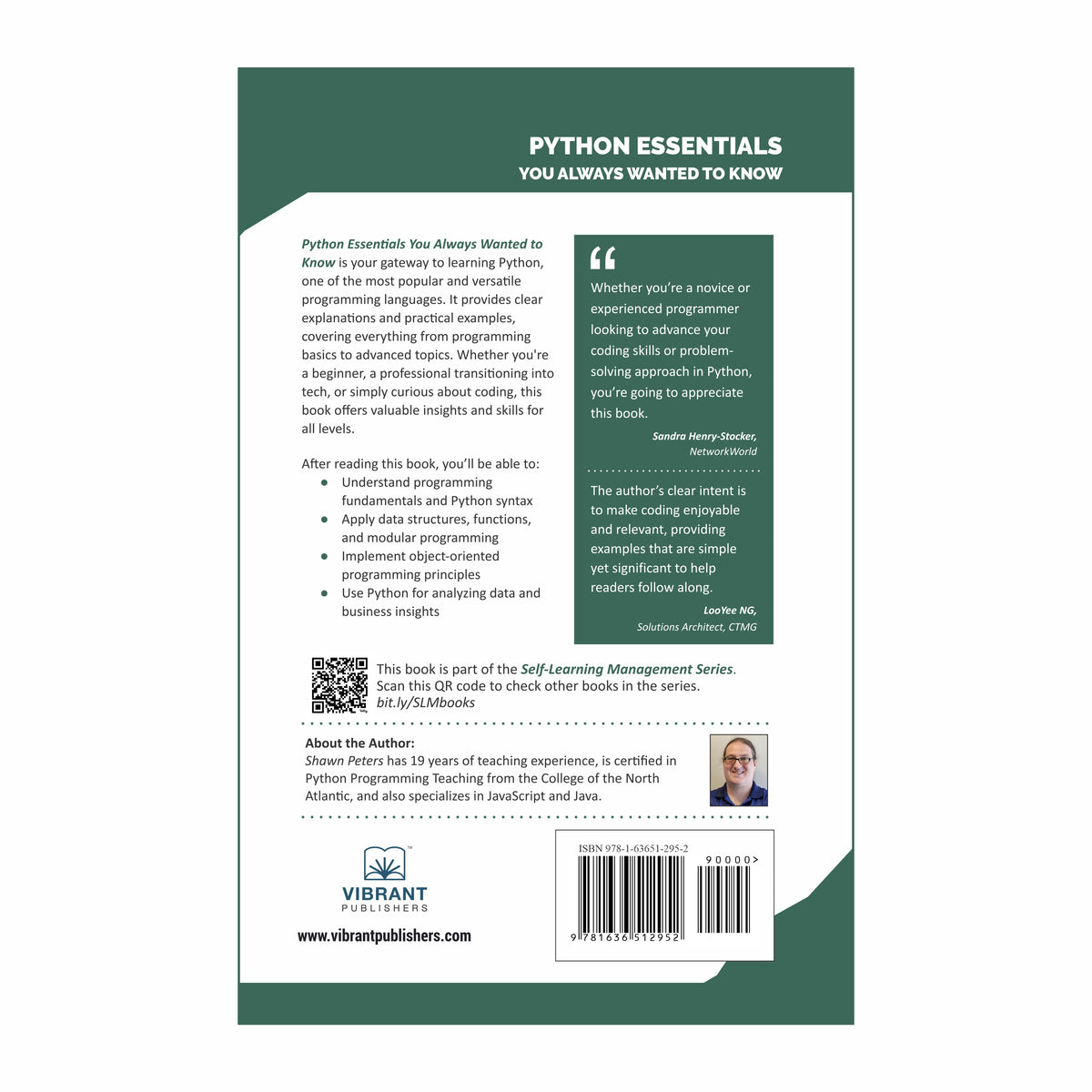 Hardcover of the book Python Essentials You Always Wanted to Know, a beginner-friendly guide to learning Python programming, featuring a snake wrapped around a computer monitor.