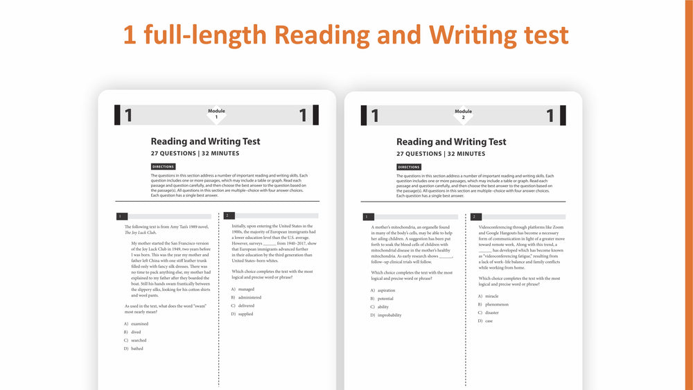 Digital SAT Reading and Writing Practice Questions - Vibrant