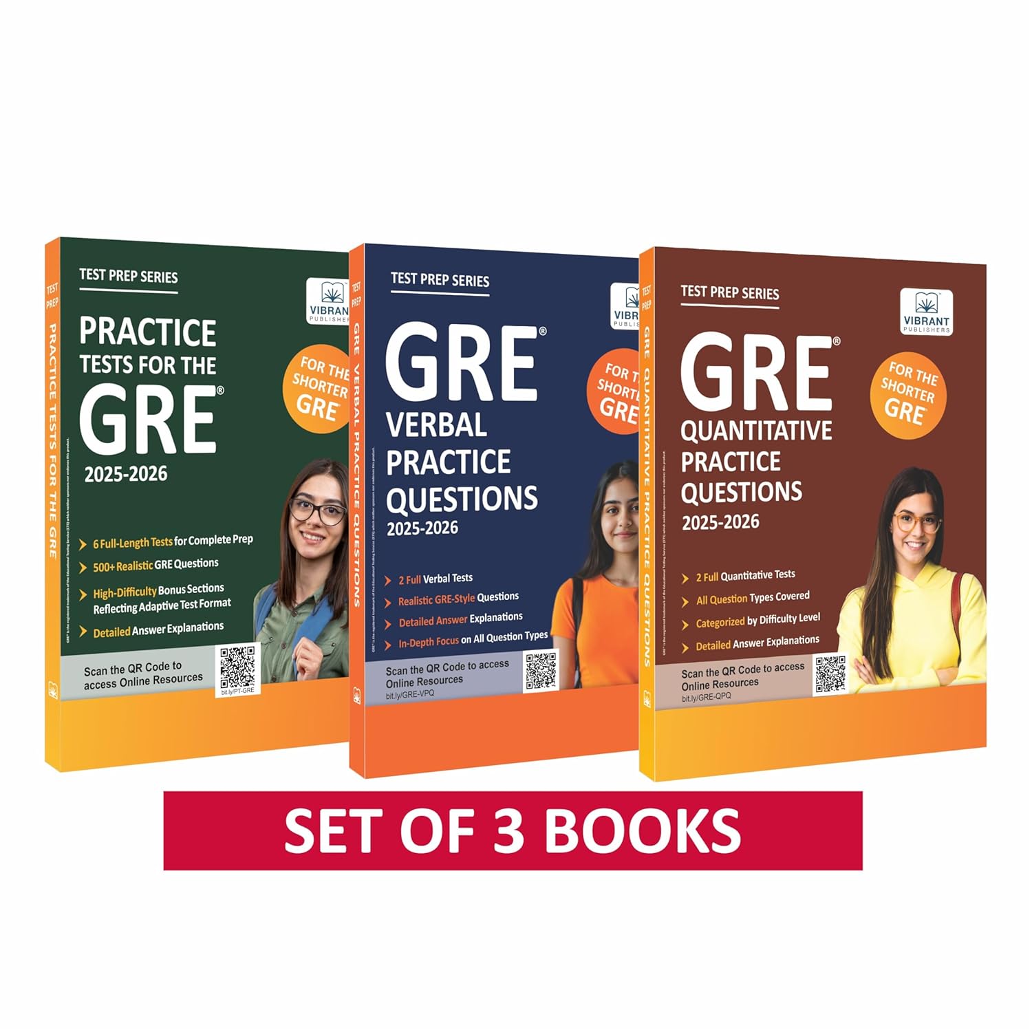 GRE Complete Prep Set 2026: Practice Tests, Verbal & Quantitative Practice Questions, 1700+ Questions, Full-Length Tests, Timed Practice & Detailed Explanations – Set of 3 Books