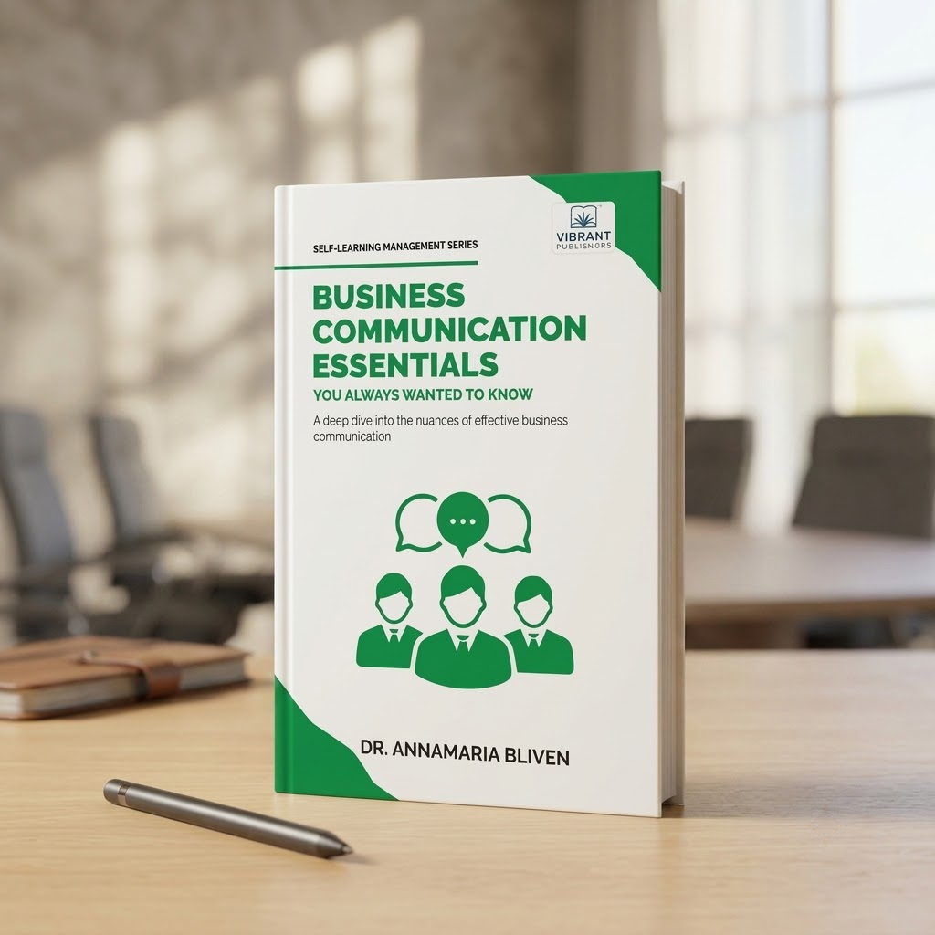 A paperback book titled 'Business Communication Essentials' by Dr. Annamaria Bliven.