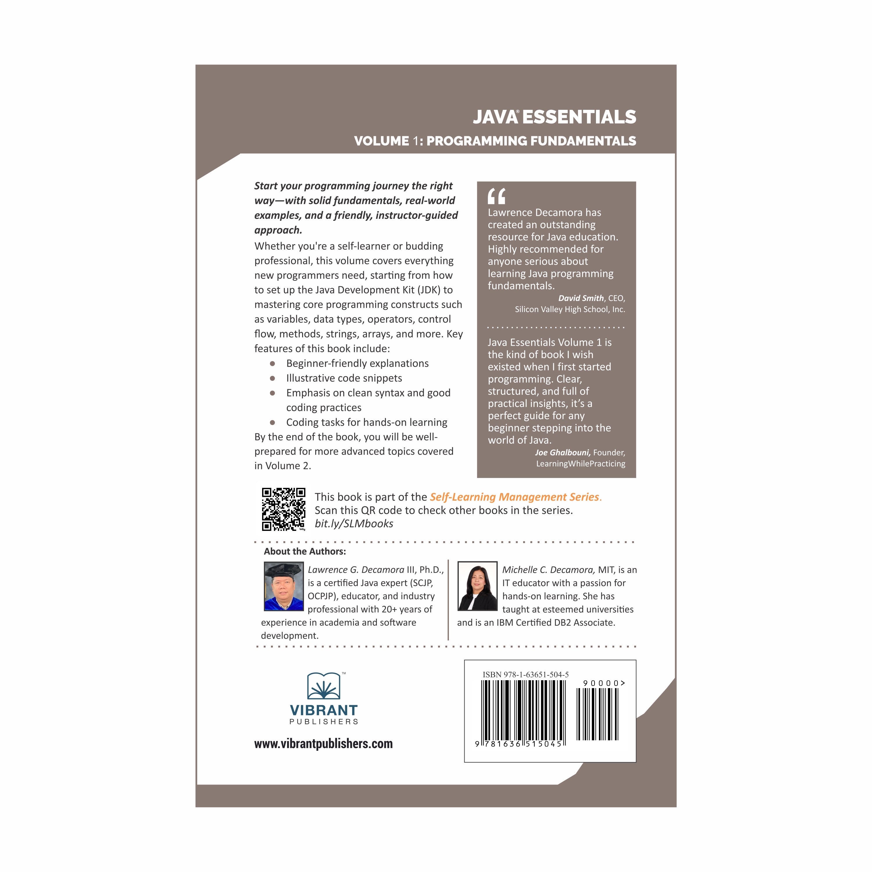 Java Essentials Volume 1: Programming Fundamentals - Vibrant