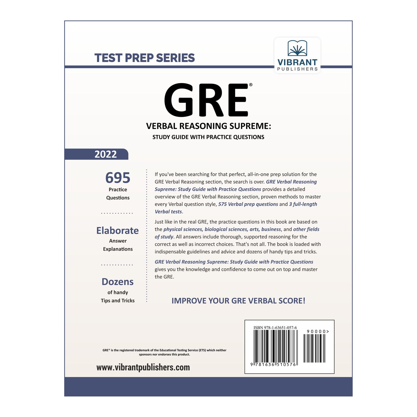 GRE Verbal Reasoning Supreme: Study Guide with Practice Questions (2022 Edition)