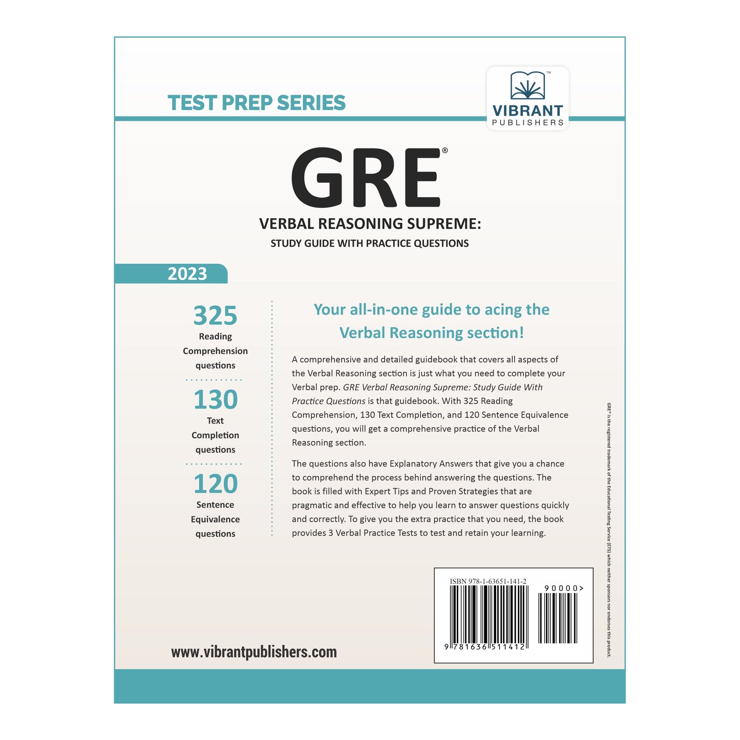 GRE Verbal Reasoning Supreme: Study Guide with Practice Questions (2023 Edition)