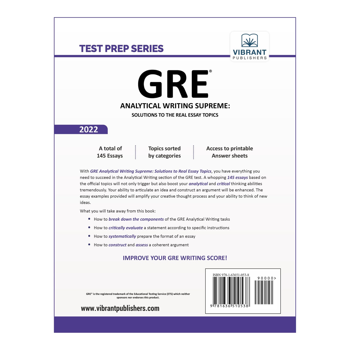 GRE Analytical Writing Supreme: Solutions to Real Essay Topics (2022 Edition)